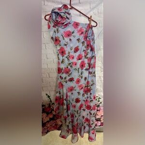 Grace Karin Pink and Gray Floral Dress